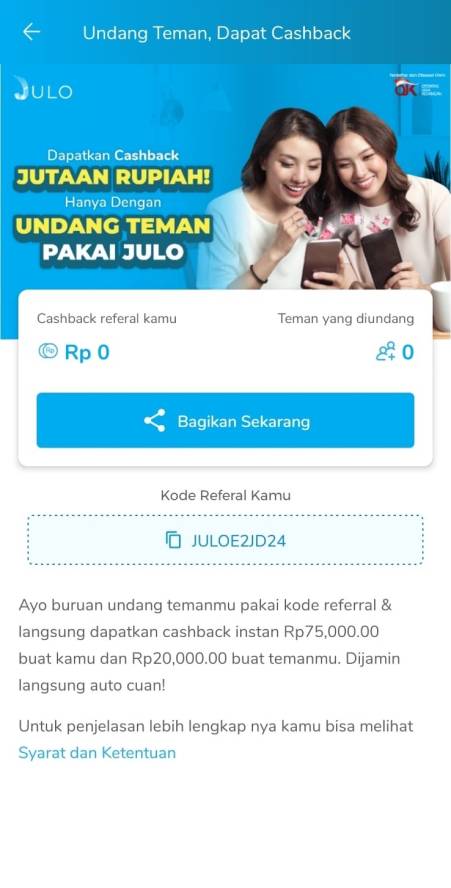 Daftar JULO dengan Kode Referral!